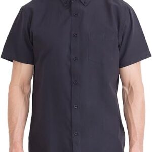 Visive Mens Shirts Multi Packs Short Sleeve Button Down Dress Shirts Solid Color Big and Tall