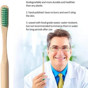 Bamboo Toothbrush for Adult 10pcs, Biodegradable Eco-Friendly Natural Organic Bamboo Charcoal Toothbrushes Soft Bristles (Multi-Color 10 Pack)