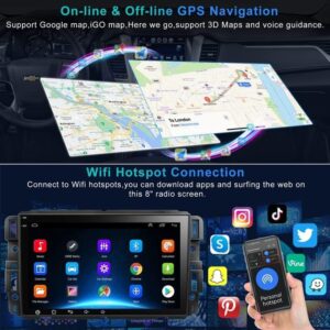 WOWiViD Car Stereo Radio Android 12 for Chevy Silverado GMC Sierra Buick Enclave 2007-2012， 8IPS Touch Screen Car Radio Build-in GPS Wireless CarPlay/Wired Android Auto， 2G+32G， Backup Camera/DSP/SWC