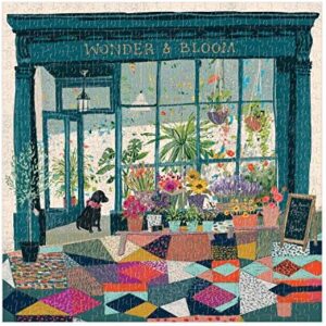 Galison Wonder & Bloom Puzzle, 500 Pieces, 20”x20” – Brightly Colored Scene of a Welcoming Local Plant Shop – Challenging, Perfect for Family Fun, Multicolor