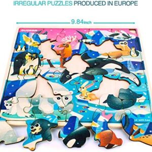 Wooden Puzzles for Kids Ages 3-5 – 6 x 30 Pieces Toddlers Kids Puzzles Ages 4-8 Year Olds by QUOKKA – Wood Animal Toys for Children Games for Boys * Girls 6-8 yo