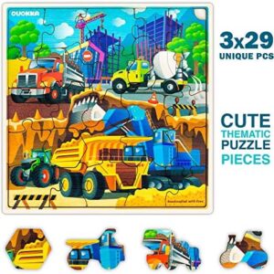 Wooden Puzzles for Kids Ages 3-5 – 6 x 30 Pieces Toddlers Kids Puzzles Ages 4-8 Year Olds by QUOKKA – Wood Animal Toys for Children Games for Boys * Girls 6-8 yo