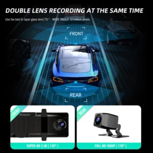 【Asawin H9PRO】UHD 2K Streaming media mirror dashcam for car front and rear night vision with 11 inch 1440p dual lens dash camera 2021 new touch screen stock delivery【1 year warranty】