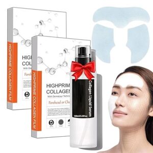 Lushly Collagen Face Mask Kit (Mask+Spray) - Pure Dissolving Collagen Films, Nano Soluble Collagen Film With Advanced Snail Mucin Serum Spray 3.38 fl. oz Power Repairing Essence (2Box+1Bottle)