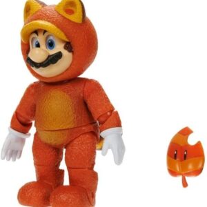The Super Mario Bros. Movie - 5 Inch Action Figures Series 2 – Tanooki Mario Figure with Leaf Accessory