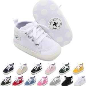 Baby Girls Boys Shoes Soft Anti-Slip Sole Newborn First Walkers Star High Top Canvas Denim Unisex Infant Sneaker