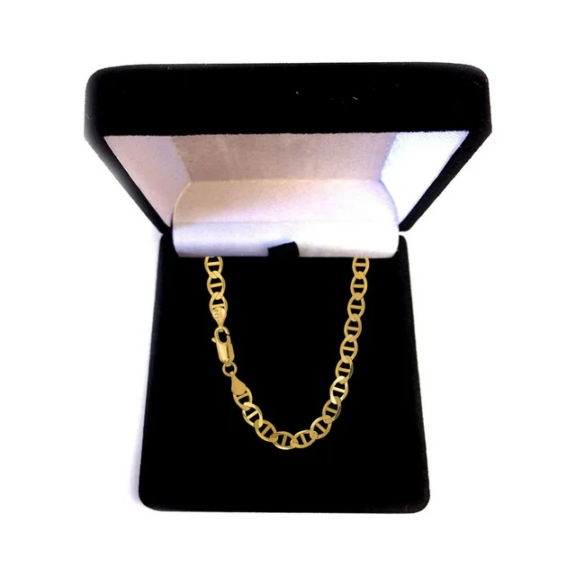 10k Solid Yellow Gold 3.2mm Mariner Chain Necklace- 16" 18" 20" 22" 24" - Image 2