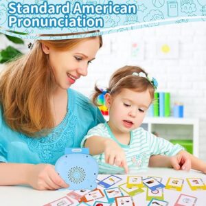 510 Sight Words Talking Learning Flash Cards for 3 4 5 Year Old Boys and Girls, Pocket Speech for Toddlers, Autism Sensory Toys for Autistic Children, Talking Flash Cards Birthday Gifts (catblue)