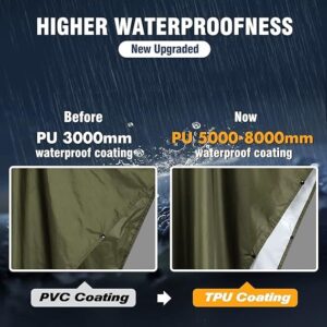 Anyoo Waterproof Rain Poncho Lightweight Reusable Hiking Hooded Coat Jacket for Outdoor Activities