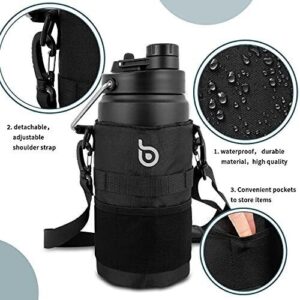BOTTLE BOTTLE Insulated Water Bottle 64 oz with Straw and Dual-use Lid Half G...