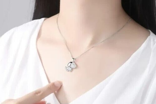 3.Ct Round Cut Lab Created Diamond Women's Pendant 14K White Gold Plated Silver - Image 4