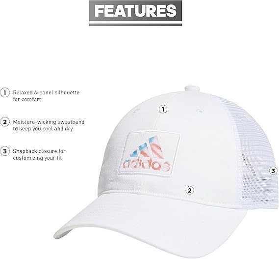 adidas Men's Mesh Back Relaxed Crown Snapback Adjustable Fit Cap - Image 2