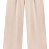 KIRUNDO Women's Elastic High Waisted Wide Leg Dress Pants Loose Fit Pleated Front Business Casual Work Pants Trousers