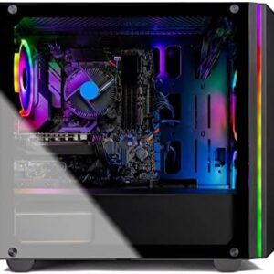 SkyTech Chronos Mini Gaming Computer PC Desktop - Intel Core-i3 10100F 3.6GHz, GTX 1650 4G, 500GB SSD, 8G 3000, RGB Fans, AC WiFi, Windows 10 Home 64-bit