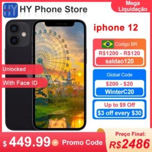 Apple iPhone 12 64GB/128GB ROM Unlocked Smartphone Face ID 6.1" OLED Screen A14 Bionic chip 12MP Camera 12 Cell