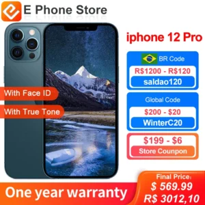 Apple iPhone 12 Pro 128GB/256GB ROM Unlocked Smartphone 6.1" OLED Screen With Face ID A14 Bionic Chip 12MP Camera