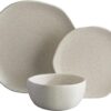 Corona Dinnerware Set 12– piece, Plates and Bowls Set, Ceramic Sets for 4, Microwave and Dishwasher Safe, Orion Reactive Glaze