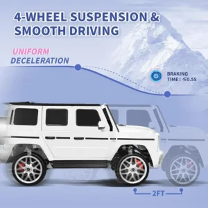 Joywhale 24V 2-Seater Kids Ride on Car Licensed Mercedes-Benz G63 Powerful 4WD for Kids Ages 3-8, with 7AH Big Battery, Remote Control, Soft Braking, 4-Wheel Suspension, LED Headlight & Music, White