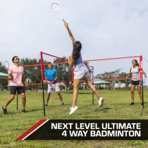 Badminton Set Indoor and Outdoor Play Durable 4-Way Badminton Net Set