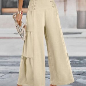 Pretty Garden Womens Elastic High Waist Wide Leg Palazzo Pants