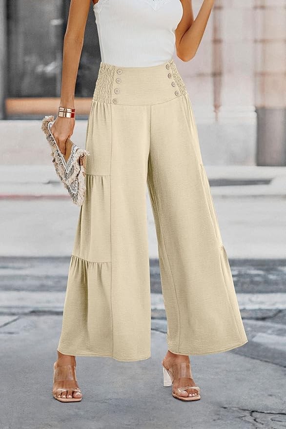 Pretty Garden Womens Elastic High Waist Wide Leg Palazzo Pants - Image 2