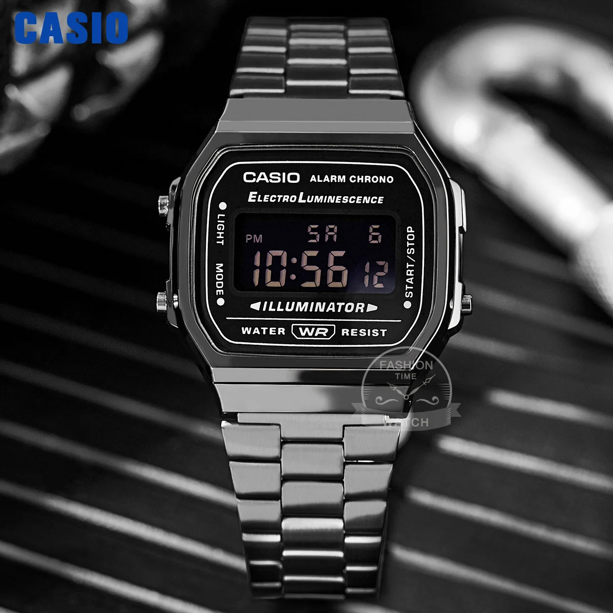Casio Watch Small Square Classic Gold Watch Men's Set Brand Luxury LED Number 30m Waterproof Quartz Men's Military Wrist Watch - Image 2