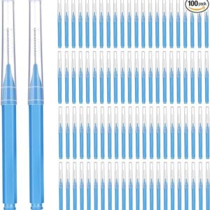Patelai 100 Pieces Braces Brush for Cleaner Interdental Brush Toothpick Dental Tooth Flossing Head Oral Dental Hygiene Flosser Toothpick Cleaners Tooth Cleaning Tool (Classic)