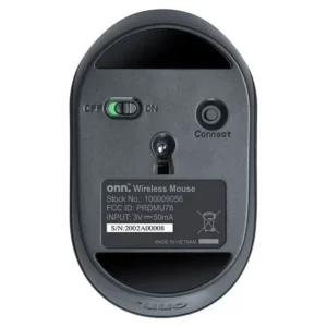 onn. Wireless Computer Mouse with Nano Receiver, 1600 DPI, Windows and Mac Compatible, USB Receiver, Gray