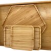 PAFREWOG Bamboo Serving Trays 16.5"x11.8"（42x30cm with Handle, Set Includes 1xHexagon 12.5"(32cm)+1xRectangle 9.8"(25cm)*5.9"(15cm)+1xSquare 5.9"(15cm) Dinner Plates Cheese Cutting Board