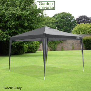 Gazebo Marquee Canopy Party Tent Grey 3 x 3m By Garden Universe Steel Frame
