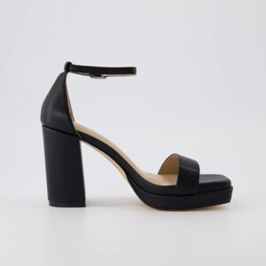 CUSHIONAIRE Women's Grammy one band block heel platform sandal +Memory Foam, Wide Widths Available
