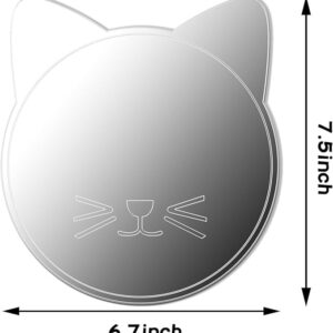 Acrylic Mirror Wall Stickers Cute Cat Decoration Mirror Non-Glass Unbreakable Hanging Mirror Wall Art Aesthetic Kids Mirror for Room Decor-Small