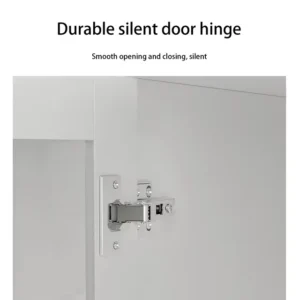 Hitow 2 Door Wardrobe Armoire, White Closet Storage Organizer with Two Drawers, Telescopic Clothing Rod and Shelves for Bedroom
