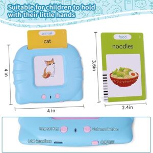 510 Sight Words Talking Learning Flash Cards for 3 4 5 Year Old Boys and Girls, Pocket Speech for Toddlers, Autism Sensory Toys for Autistic Children, Talking Flash Cards Birthday Gifts (catblue)