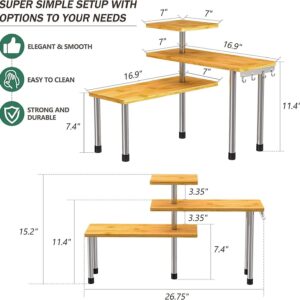 Kitchen Countertop Organizer Corner Shelf - 3 Tier Bathroom Storage Display Coun