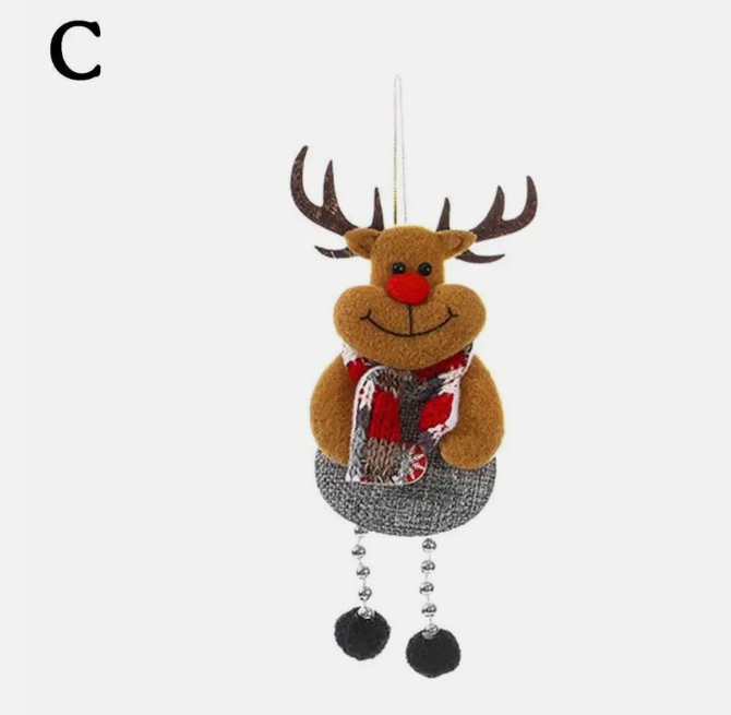 4 PCS Christmas Hanging Ornament Santa Claus Snowman Doll Xmas Tree Decor Gift - Image 5
