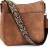 BOSTANTEN Crossbody Bags for Women Trendy Vegan Leather Hobo Purses Shoulder Handbags With Wide Shoulder Strap