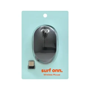 onn. Wireless Computer Mouse with Nano Receiver, 1600 DPI, Windows and Mac Compatible, USB Receiver, Gray