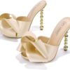 Cape Robbin Salsa Sexy High Heels for Women, Oval Open Toe Shoes Heels