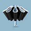 10 Ribs Fully Automatic UV Umbrella Reflective Stripe Large Reverse Umbrellas For Rain Sun Heat Insulation Parasol Sky Blue