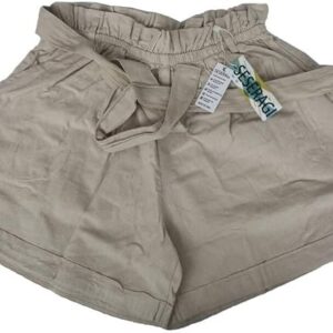 SESERAGI Womens Cotton Linen Shorts Soft Elastic Waist Summer Casual Short Pants