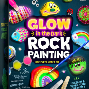 Kids Rock Painting Kit Glow in the Dark- Arts & Crafts Gifts for kids Ages 4-12