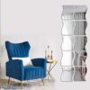 12PCS Wavy Mirror Wall Stickers, Full Length 3D Mirror Art DIY Home Decorative Acrylic Sheet Plastic Mirror Tiles for Home Living Room Bedroom Sofa TV Setting Wall Decoration Décor