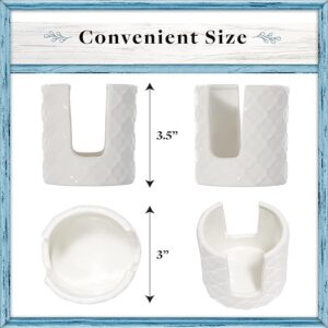 Sponge Holder for Kitchen Sink - Rustic Farmhouse Home Kitchen Decor - White Ceramic