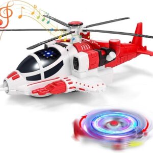 HOLYFUN Helicopter Toy for Toddler, Airplane Toys with Sounds and Lights, Birthday Gifts Baby Plane Toys for Boys and Girls