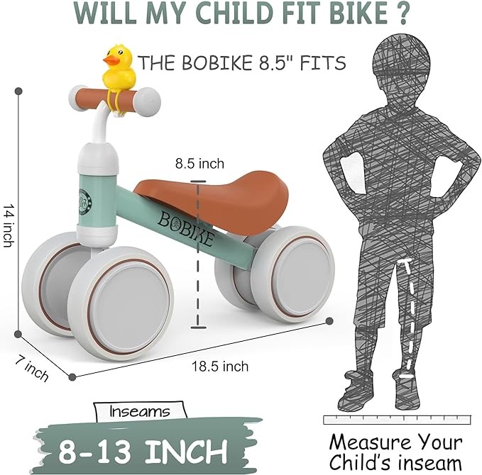 Baby Balance Bike Toys for 10-24 Months Kids Toy Boy and Girls Gifts Toddler Best First Birthday Gift Children Walker No Pedal Infant 4 Wheels Bicycle (Light Green) - Image 3