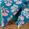 Craftbot Cotton Print Napkins 18x18 inches - Washable Cloth Dinner Napkins Set of 6 - Everyday Use or Dinner Party and Events - Teal Indian Block Printed Soft Fabric