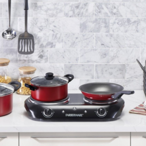 Portable Electric Stove Cooktop Burner 1800W Hot Plate 2 Burners Kitchen Cooking