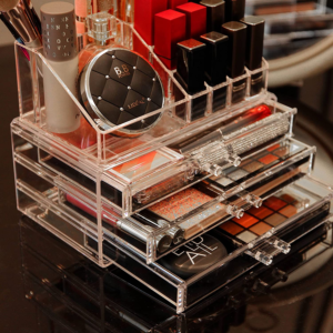 Cq Acrylic Makeup Organizer Skin Care Large Clear Cosmetic Display Cases Stackab