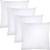 Utopia Bedding Throw Pillows (Set of 4, White), 18 x 18 Inches Pillows for Sofa, Bed and Couch Decorative Stuffer Pillows